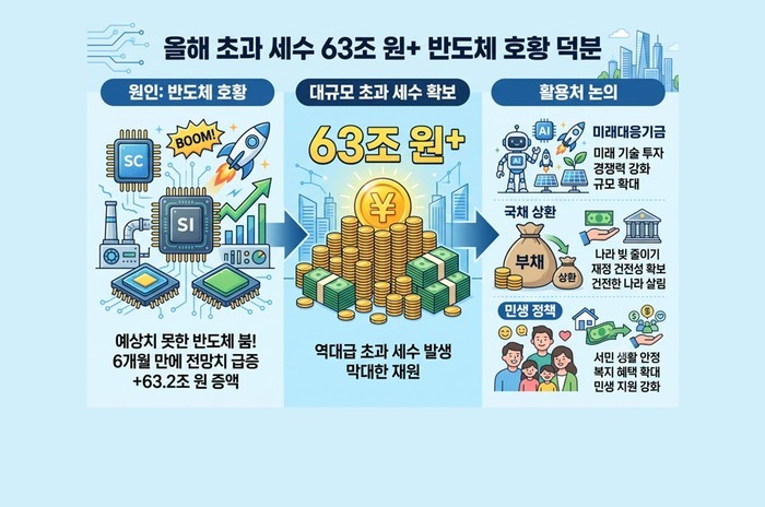 반도체 호황에 63조원 '초과세수'…재정건전성vs민생 지원, 깊어지는 정부의 고심